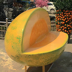 Life size fruit bench for garden and park decoration